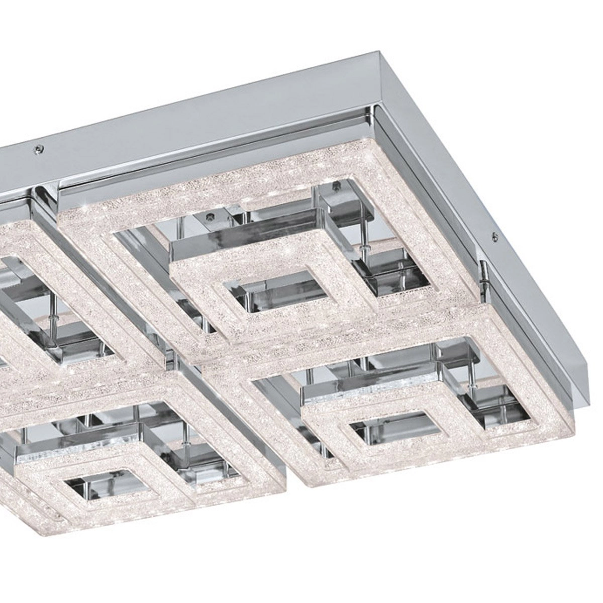 LED flush ceiling light Fradelo 48w - 3000K - 52cm chrome with crystal Eglo 9002759956615