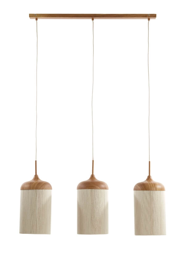 Pendant lamp 3-lights Dania Light wood print Light & Living 8717807710101