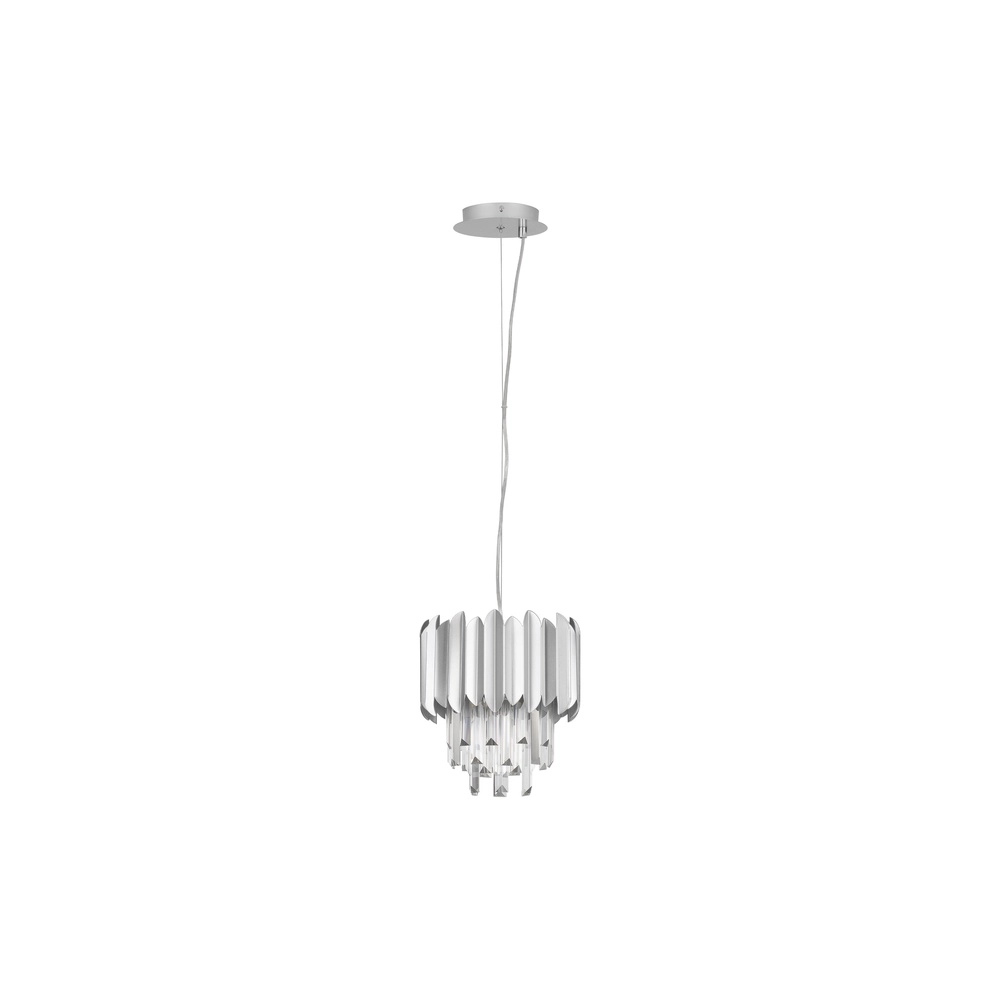 Pendant lamp Magnolia chrome and crystal Ø 25cm Lyora 5212017434913