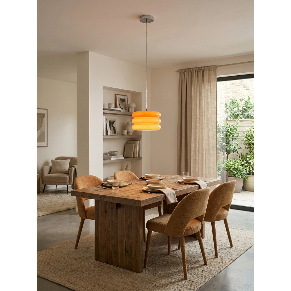 Design pendant lamp Tortora chrome with orange Ø 20cm