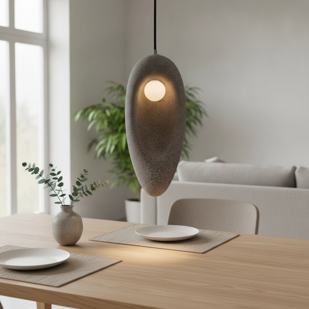 Natural pendant lamp Tempus grey 48cm