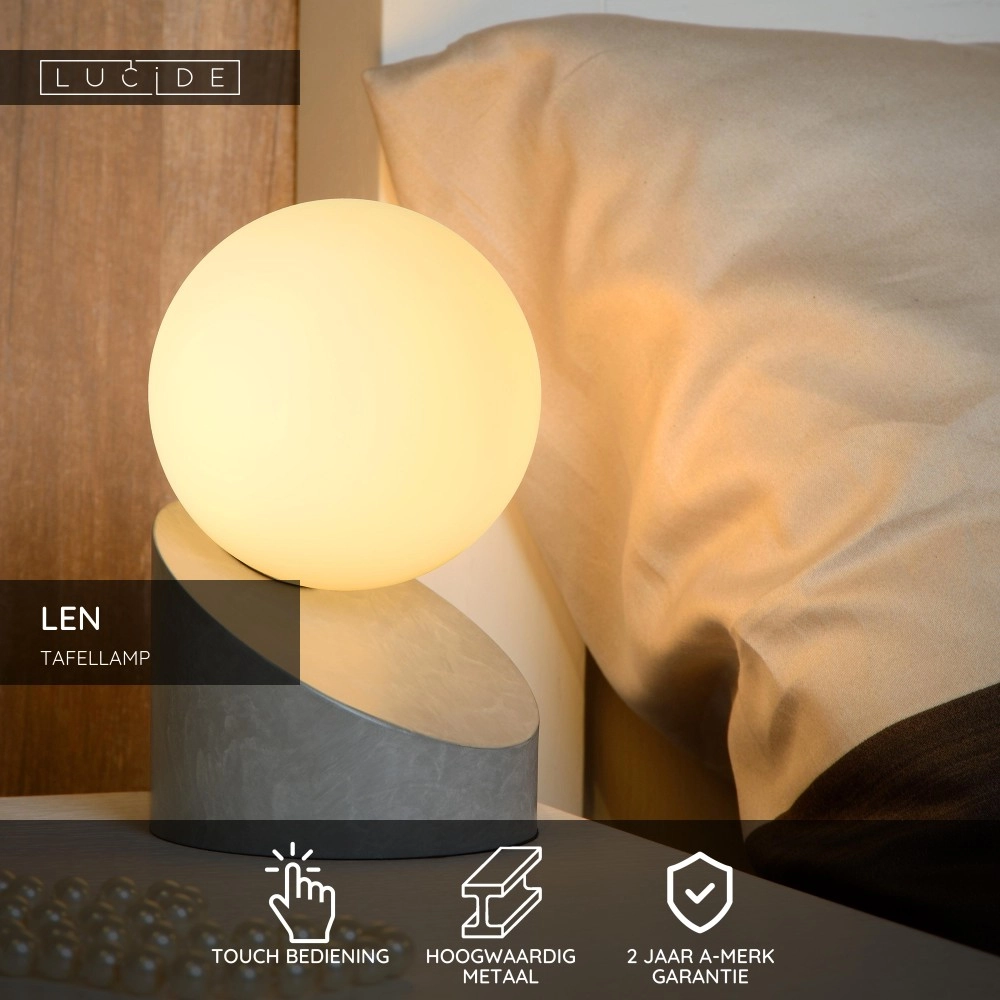 Design table lamp Len grey Lucide 5411212450579