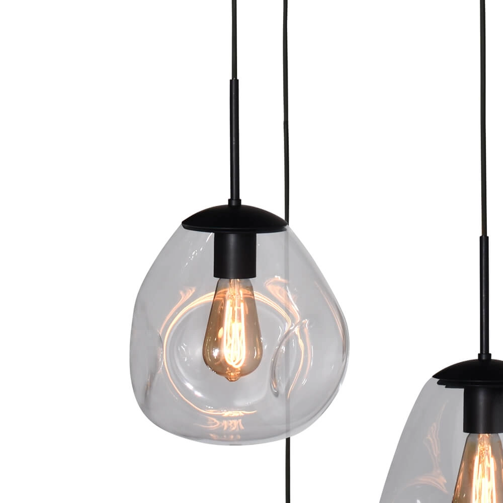Pendant hanging lamp Lava 3x clear glass Masterlight 8718121286389