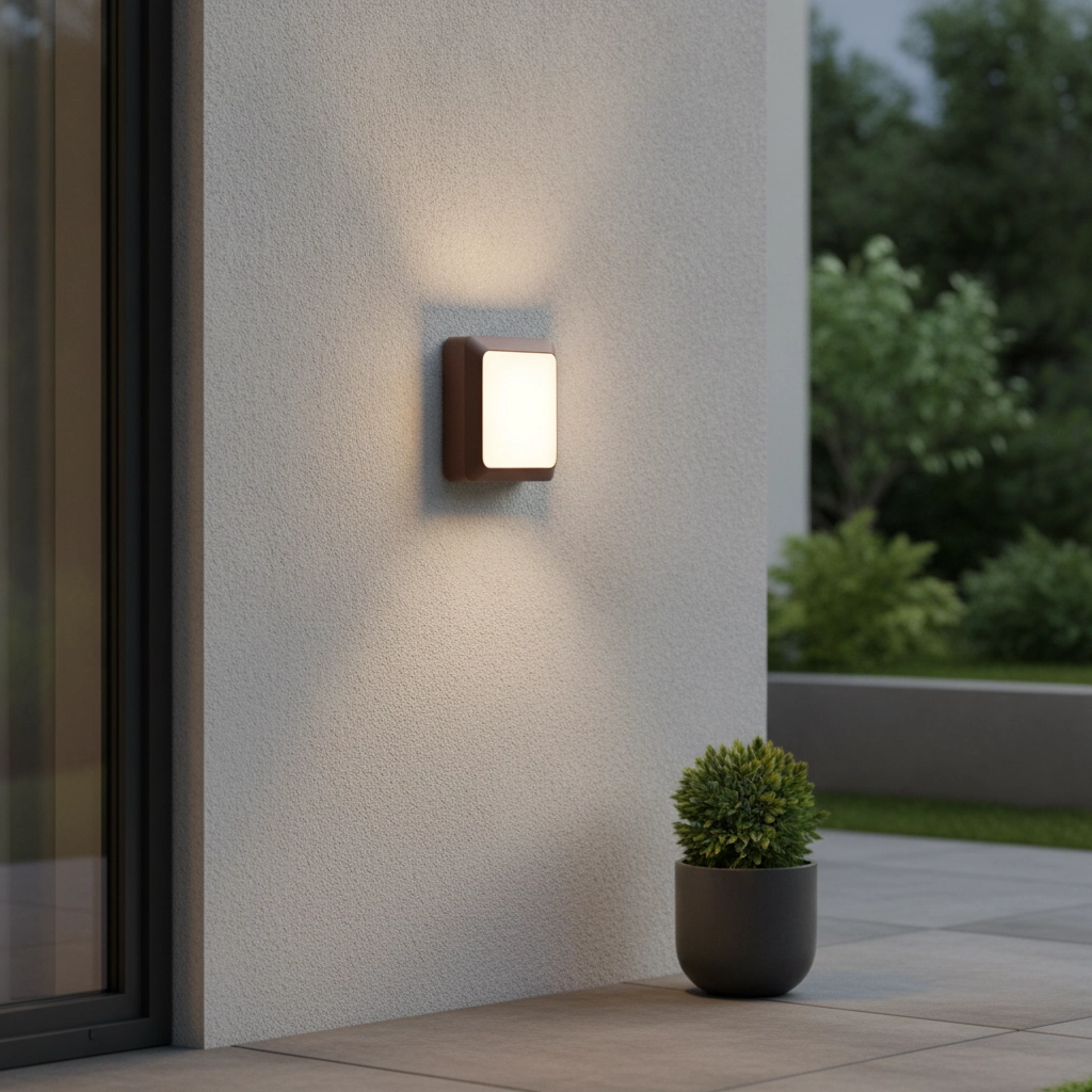 Square wall lamp Appia Rusty brown