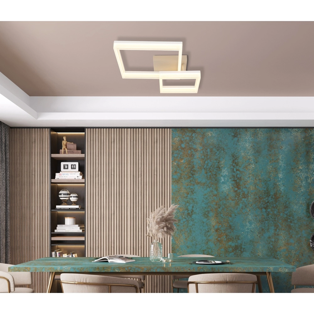 Modern ceiling lamp Zara sand brown square Globo 9007371576074