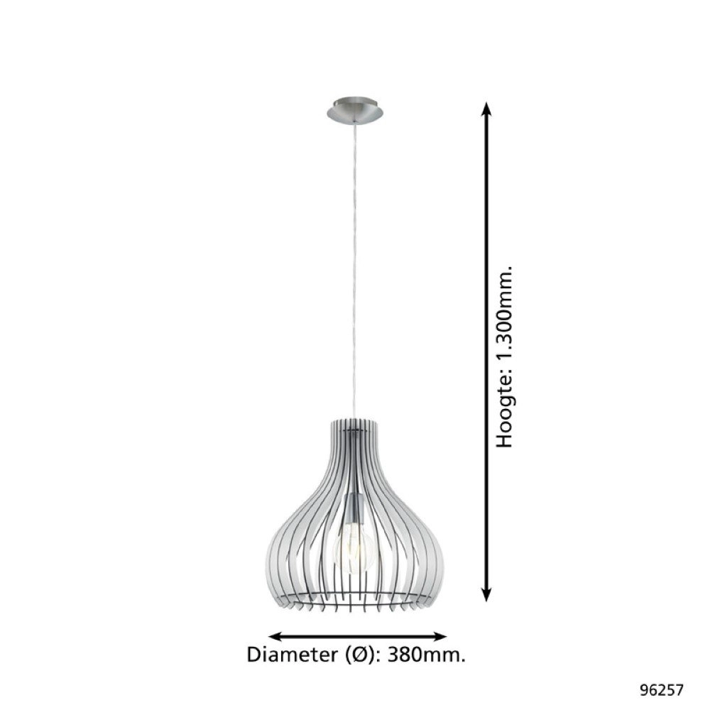 Pendant lamp Tindori 38cm white wood Eglo 9002759962579