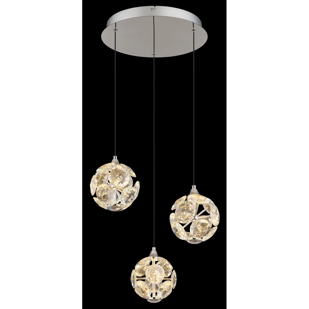 3-light pendant lamp Virina chrome Globo 9007371478255