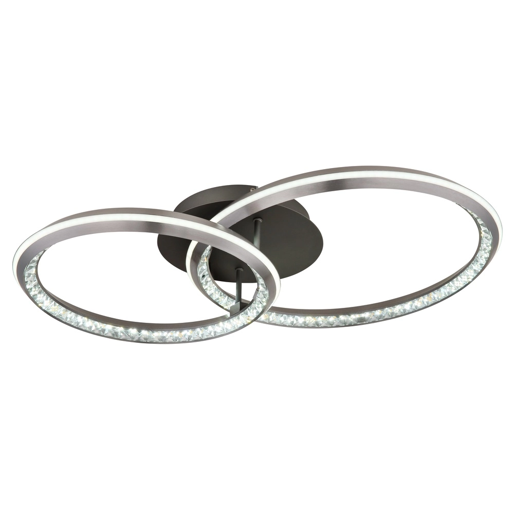 Design ceiling lamp Alaina 2 rings grey Globo 9007371462896