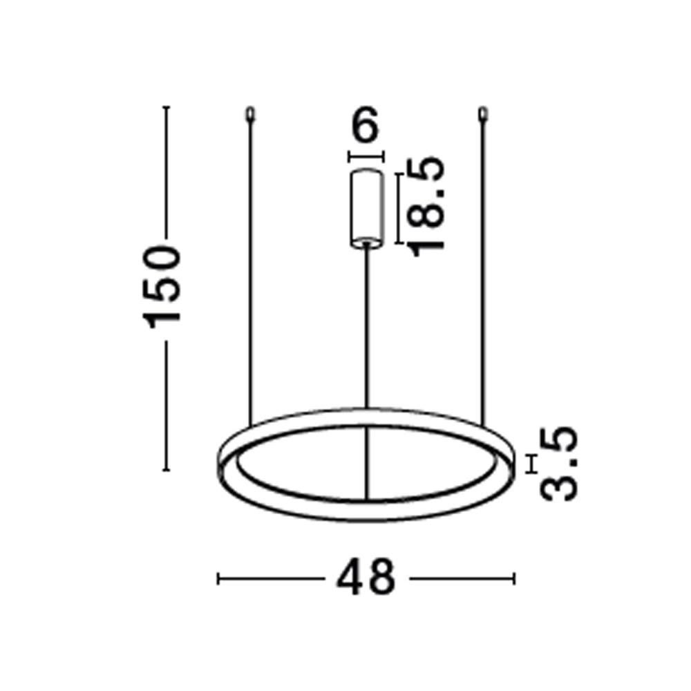 Design pendant lamp Pertino black Ø 48cm 2700K Lyora 5212017446039
