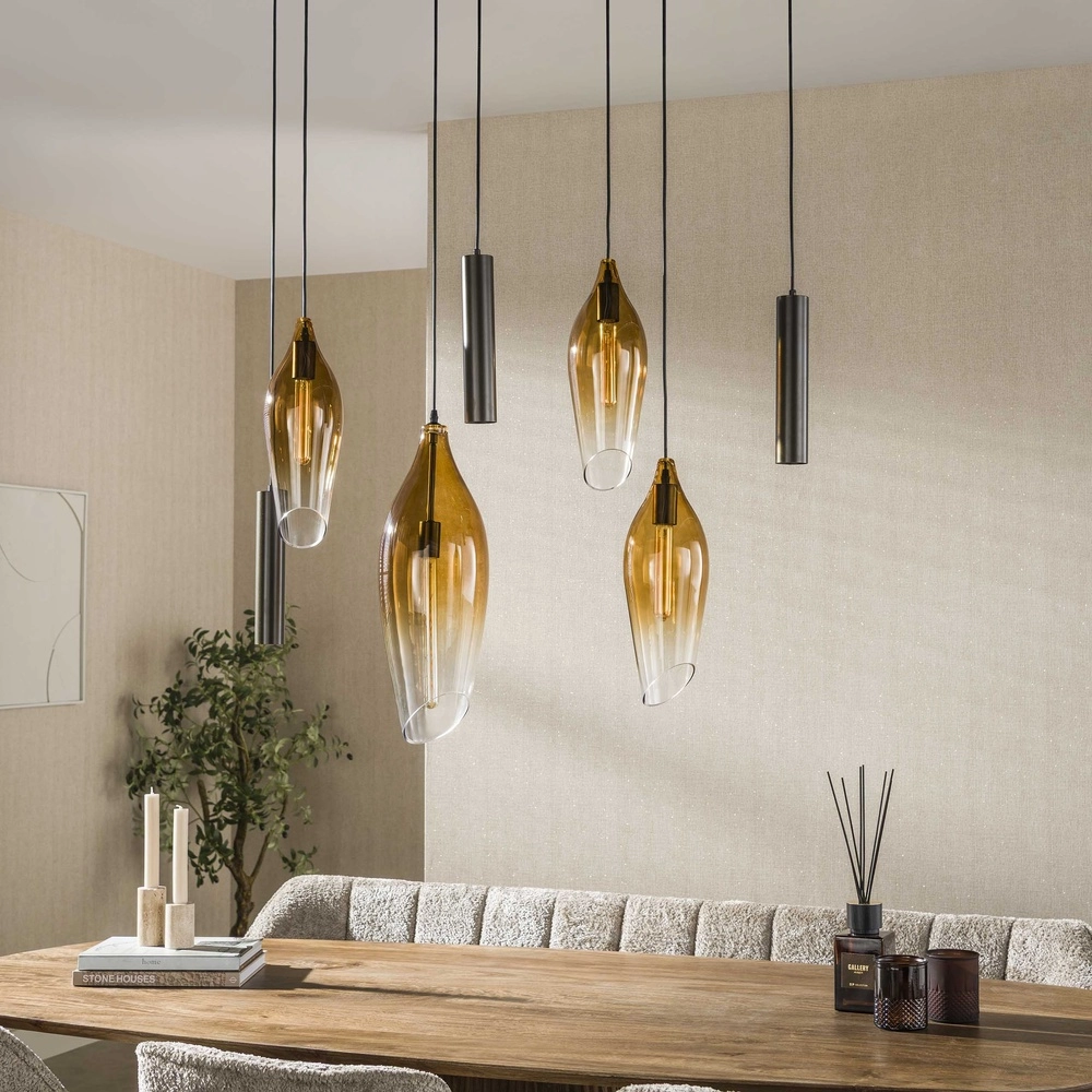 Stylish pendant lamp Cocoon with fading glass Lyora 8716803511941