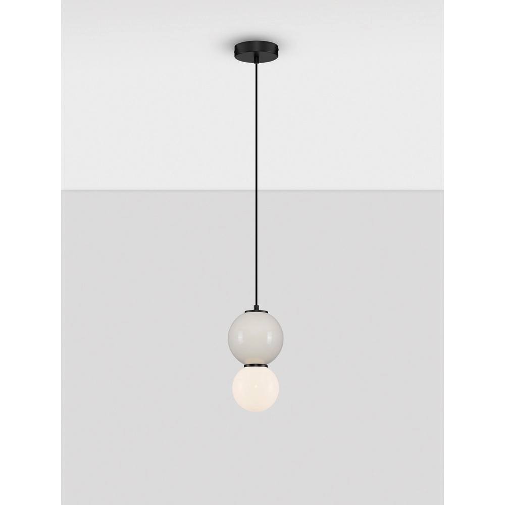 Pendant lamp Noesis Ø 15cm light grey with white Lyora 5212017483690
