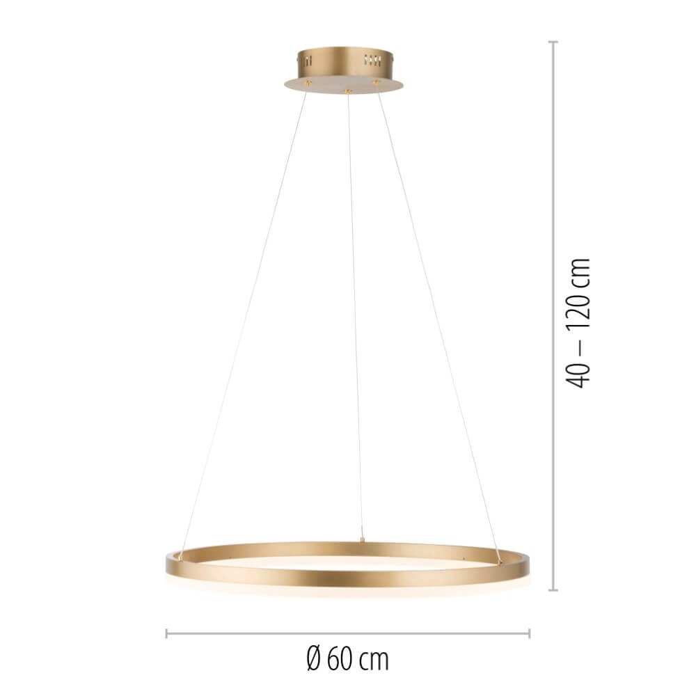 Modern pendant lamp Titus Ø 60cm antique brass Paul Neuhaus 4012248362853