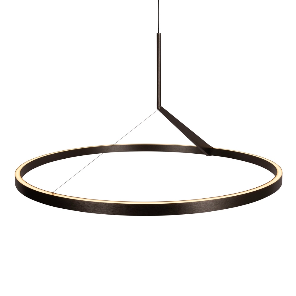 Sleek LED pendant light Applause brushed metal - Ø 80cm Premium by Lucide 5411212221841
