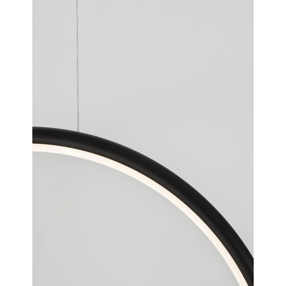 Pendant lamp Celia black with white round Lyora 5212017429377