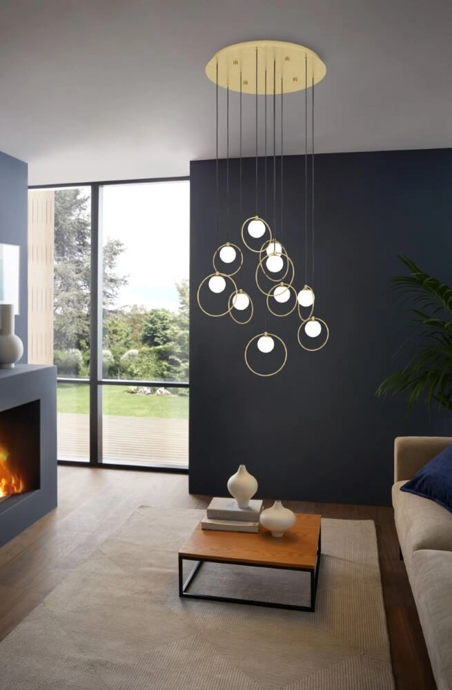 Gold hanging lamp Portocolom Ø 58cm Stars of Light 9008606270583