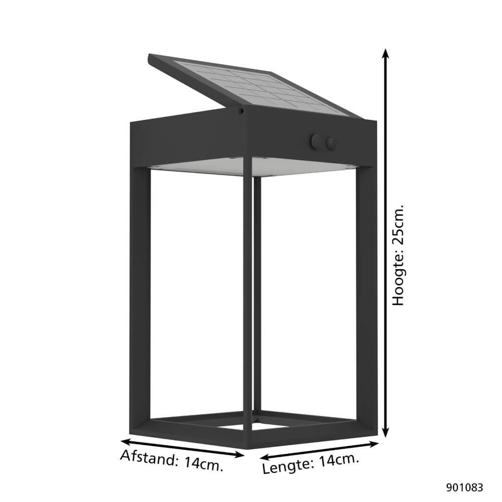 Solar wall lamp Suzzara black Eglo 9008606297917