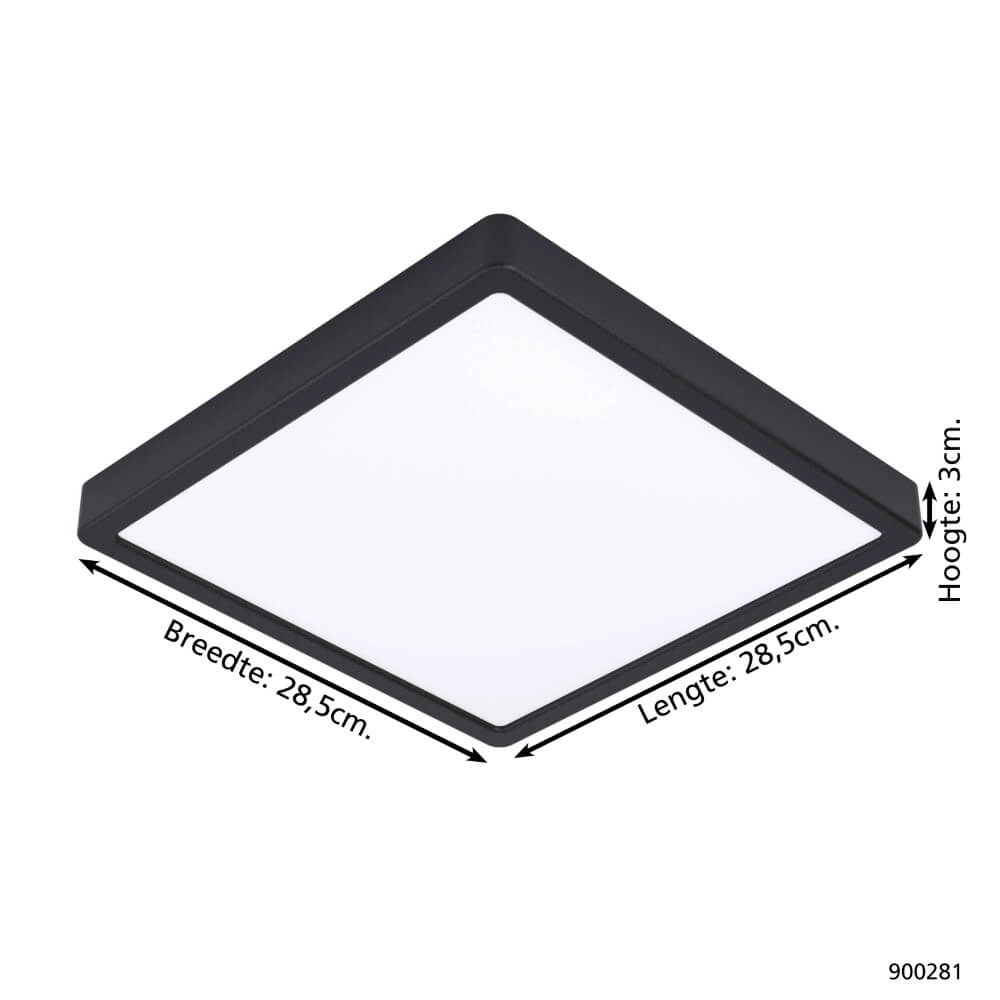 Square ceiling lamp Argolis 2 IP44 black Eglo 9008606232659