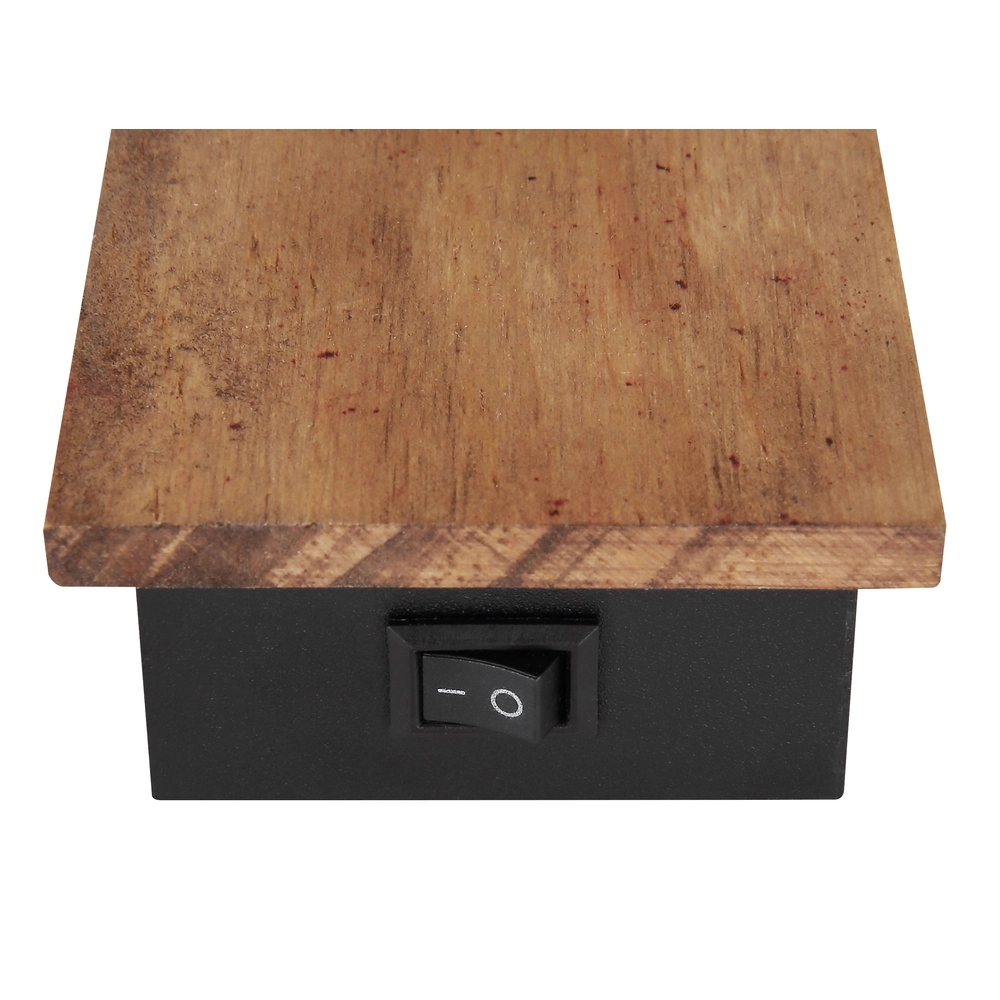 Wall lamp Claude black with wood Globo 9007371440207