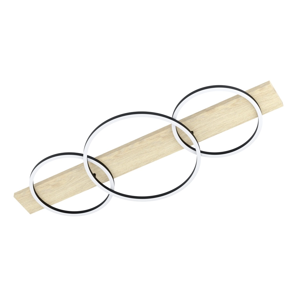 Ceiling lamp Boyal 3L - led - with wood look