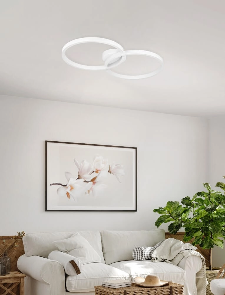White LED ceiling light Amandolo 2-rings Eglo 9008606275069