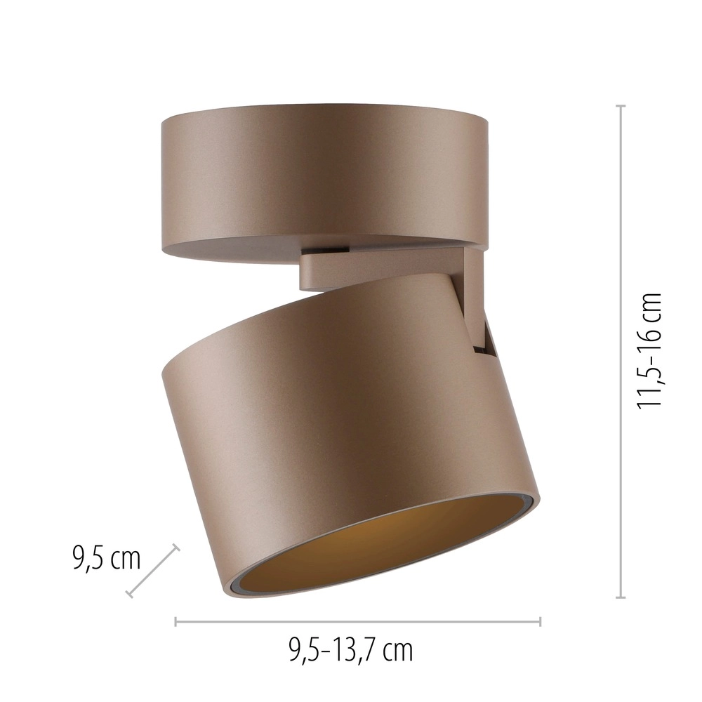 Sleek surface-mounted spot Pure Cup Bronce Paul Neuhaus 4012248395592