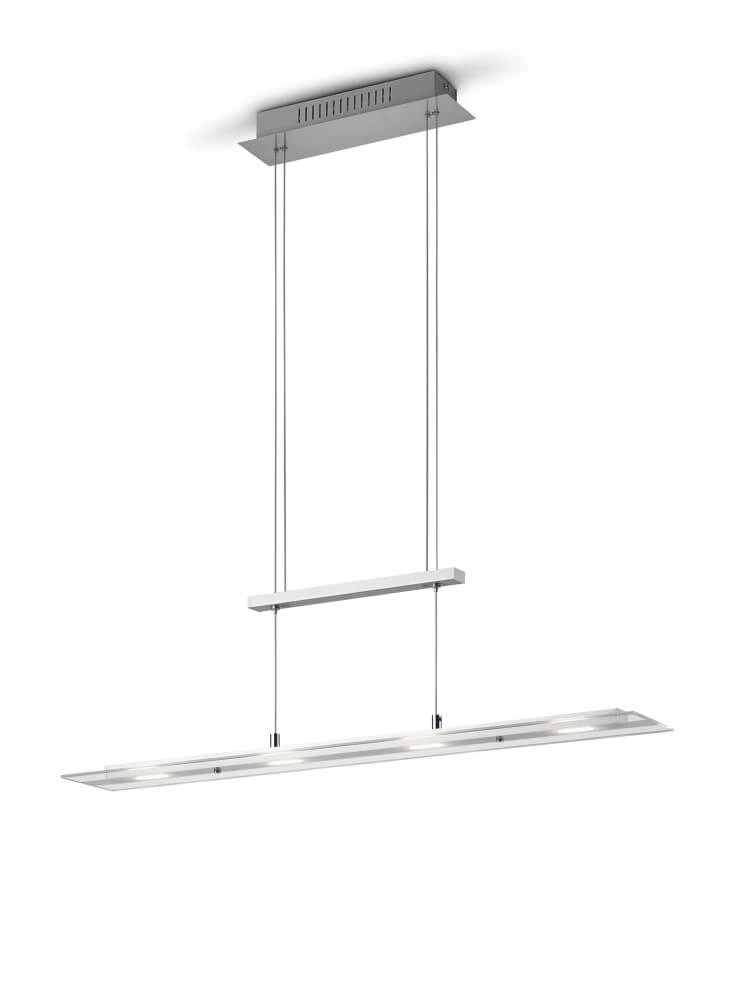 Glass pendant lamp Milos nickel