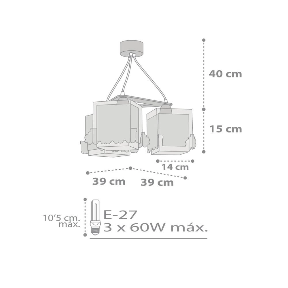 Hanging lamp The Night Train 3-light Dalber 8420406635347