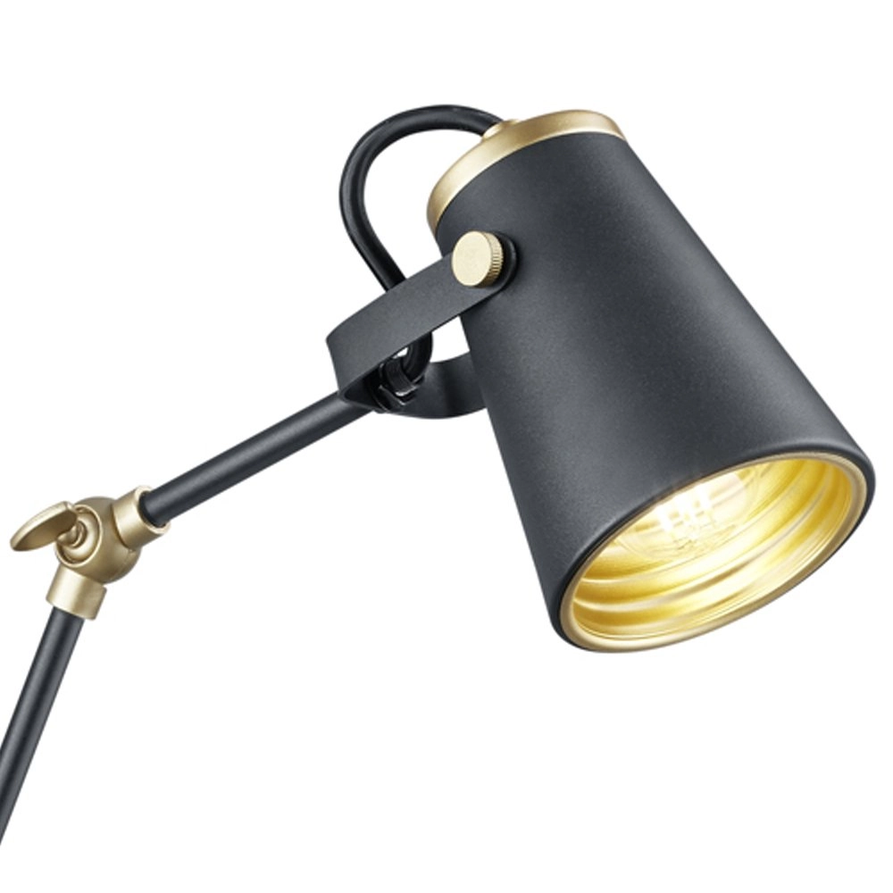 Reading lamp Edward black with gold Trio 4017807388473