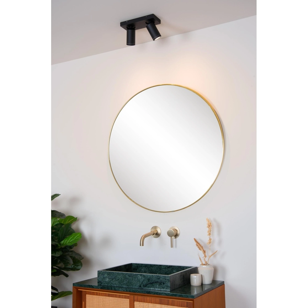 Ceiling spotlight Taylor IP44 2-light black Lucide 5411212092632