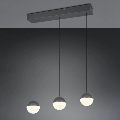 3-light pendant lamp Senta anthracite