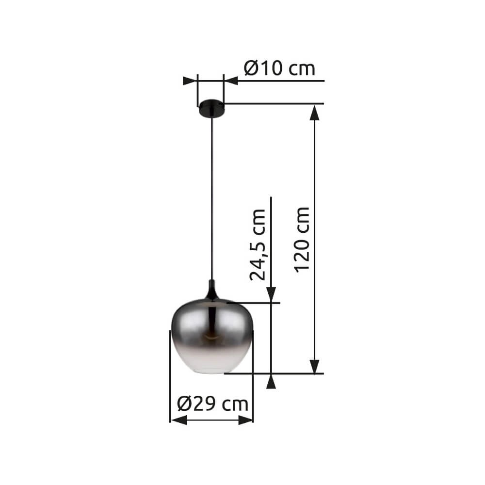 Round pendant lamp Maxy Ø 29cm black Globo 9007371441396