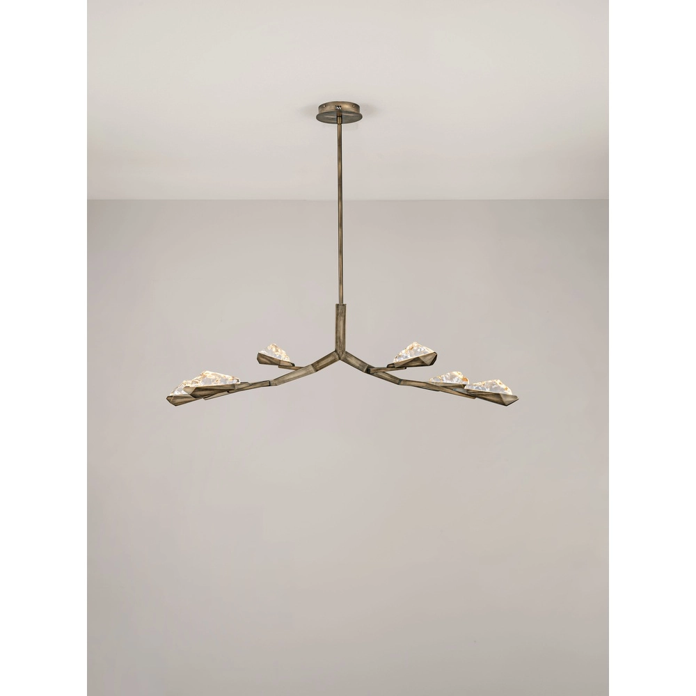 Antique pendant lamp Greta antique brass 137.5cm Lyora 5212063500334