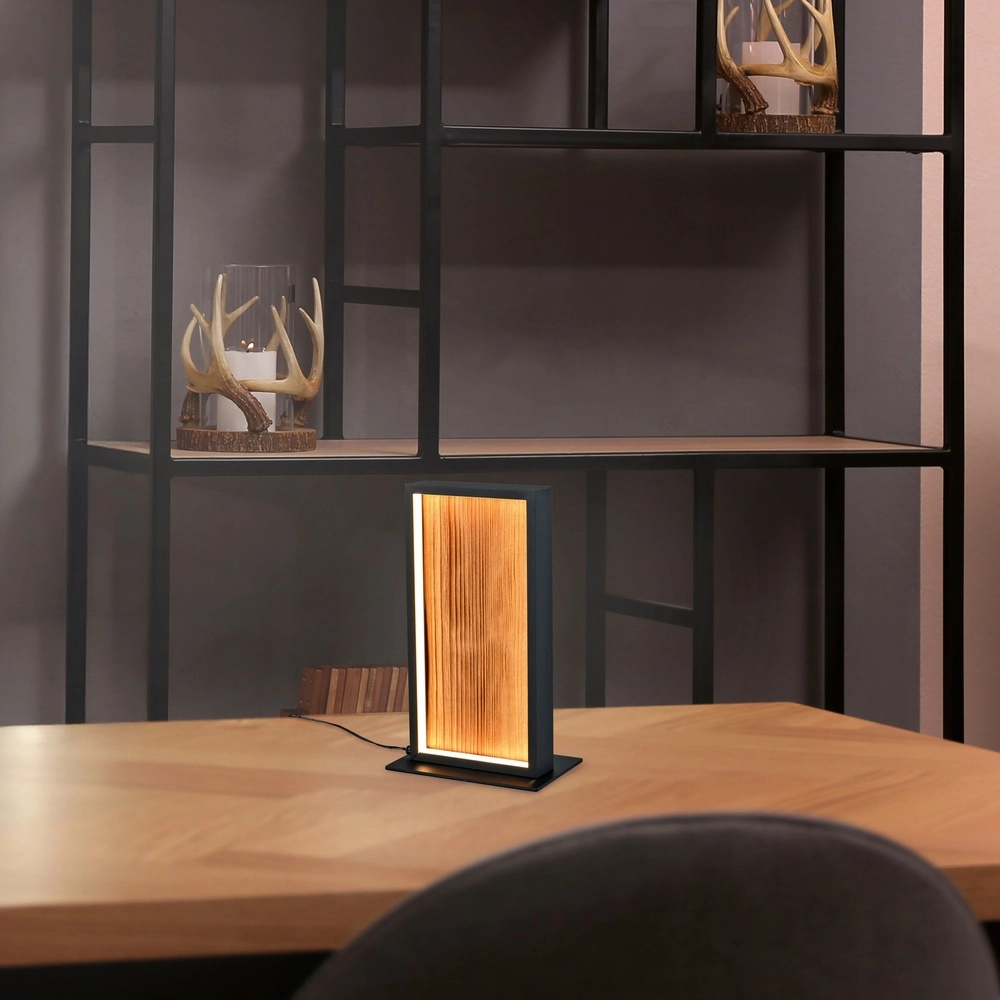 Design table lamp Kalea black with wood Trio 4017807661484