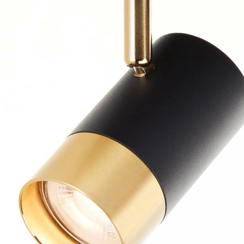 3-light surface-mounted spotlight Vigolo black with gold Brilliant 4004353441332