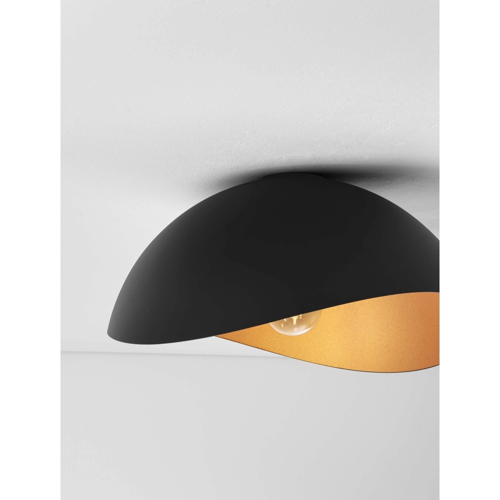 Ceiling lamp Opsi black with gold Ø 40cm Lyora 5212017458025