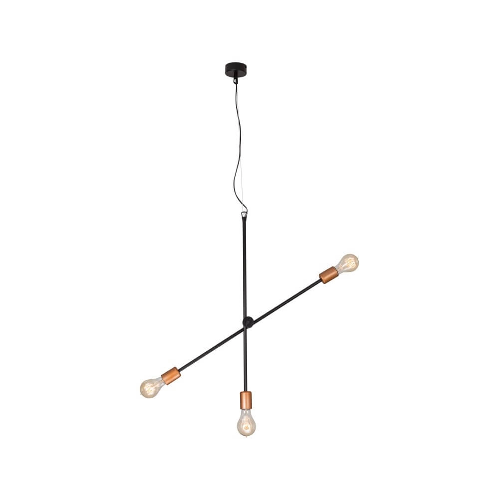 3-light hanging lamp Sticks black with gold