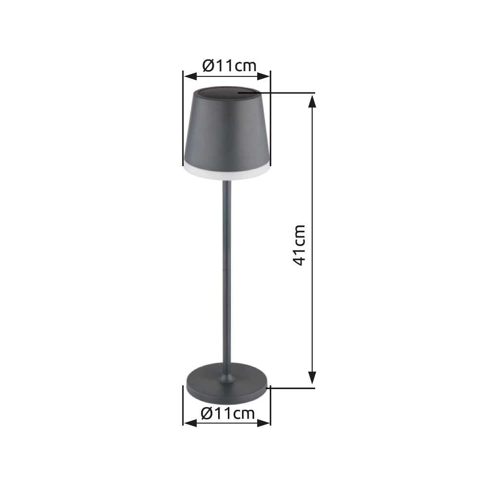 Solar table lamp Vannieso anthracite Globo 9007371446698