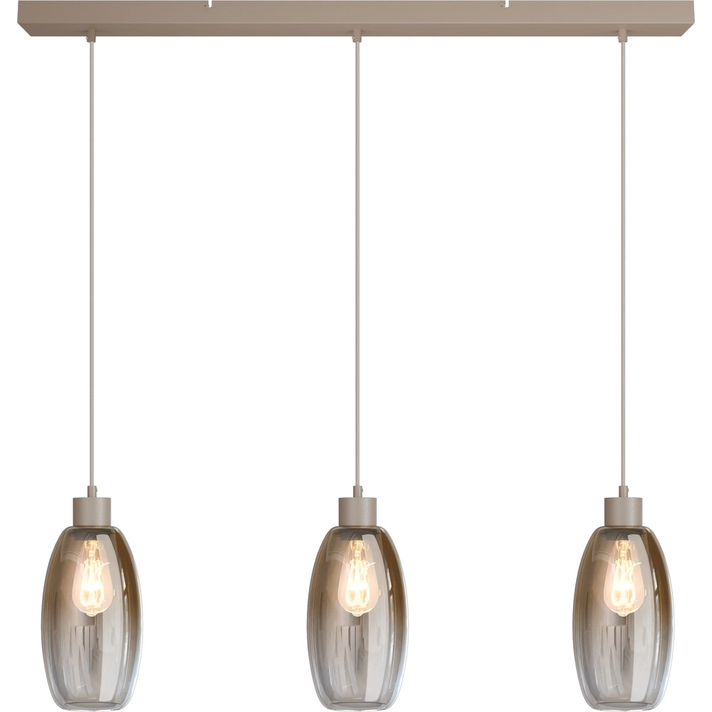 Glass pendant lamp Olive 3x Ø 15cm - sand