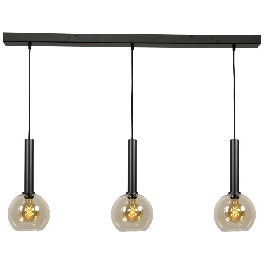 Black dining table hanging lamp Bella 3-light
