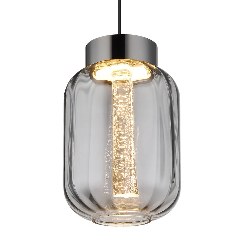 Round pendant lamp Fluoro Single Black Globo 9007371471348