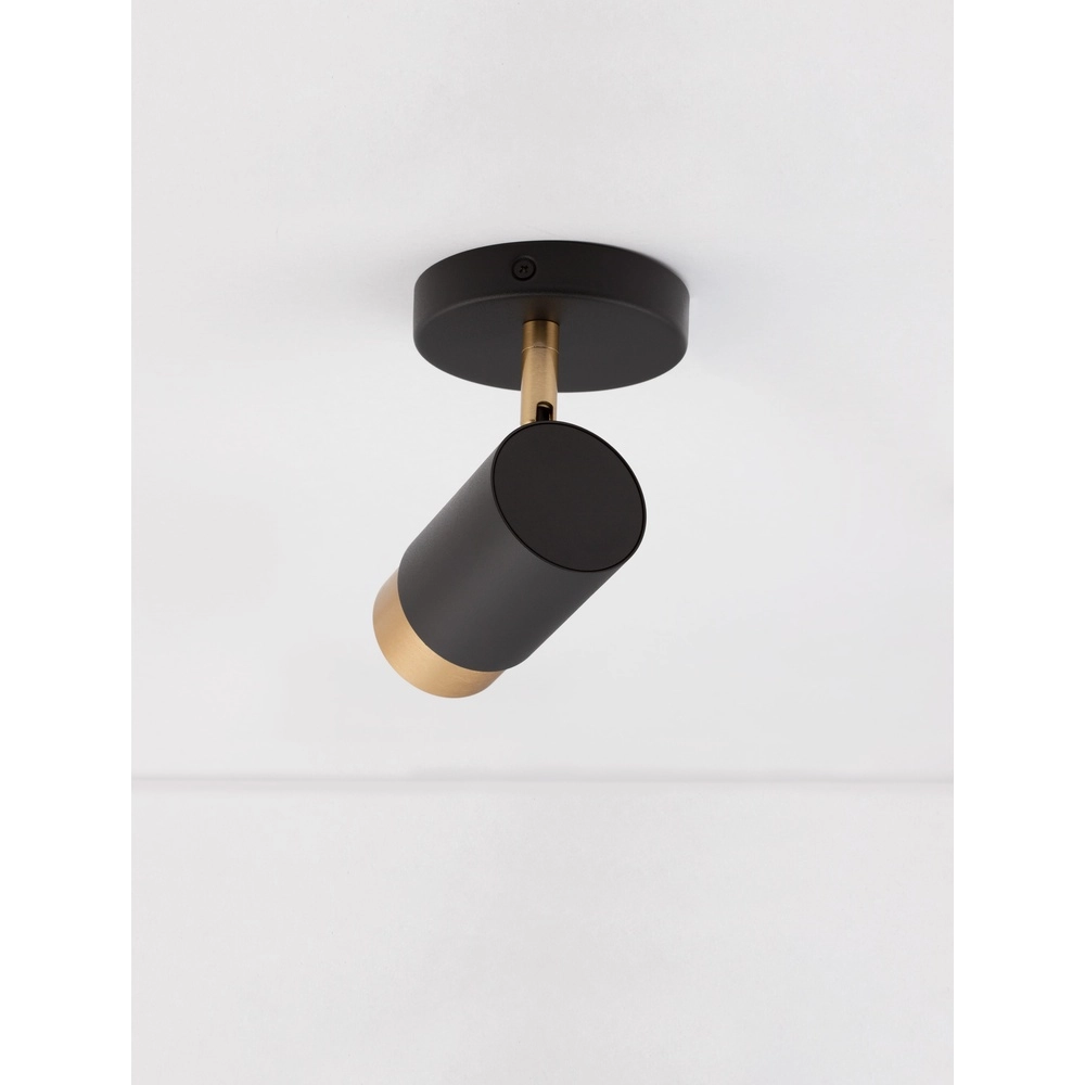 Ceiling spotlight Pogno Single black with gold Lyora 5212017430830