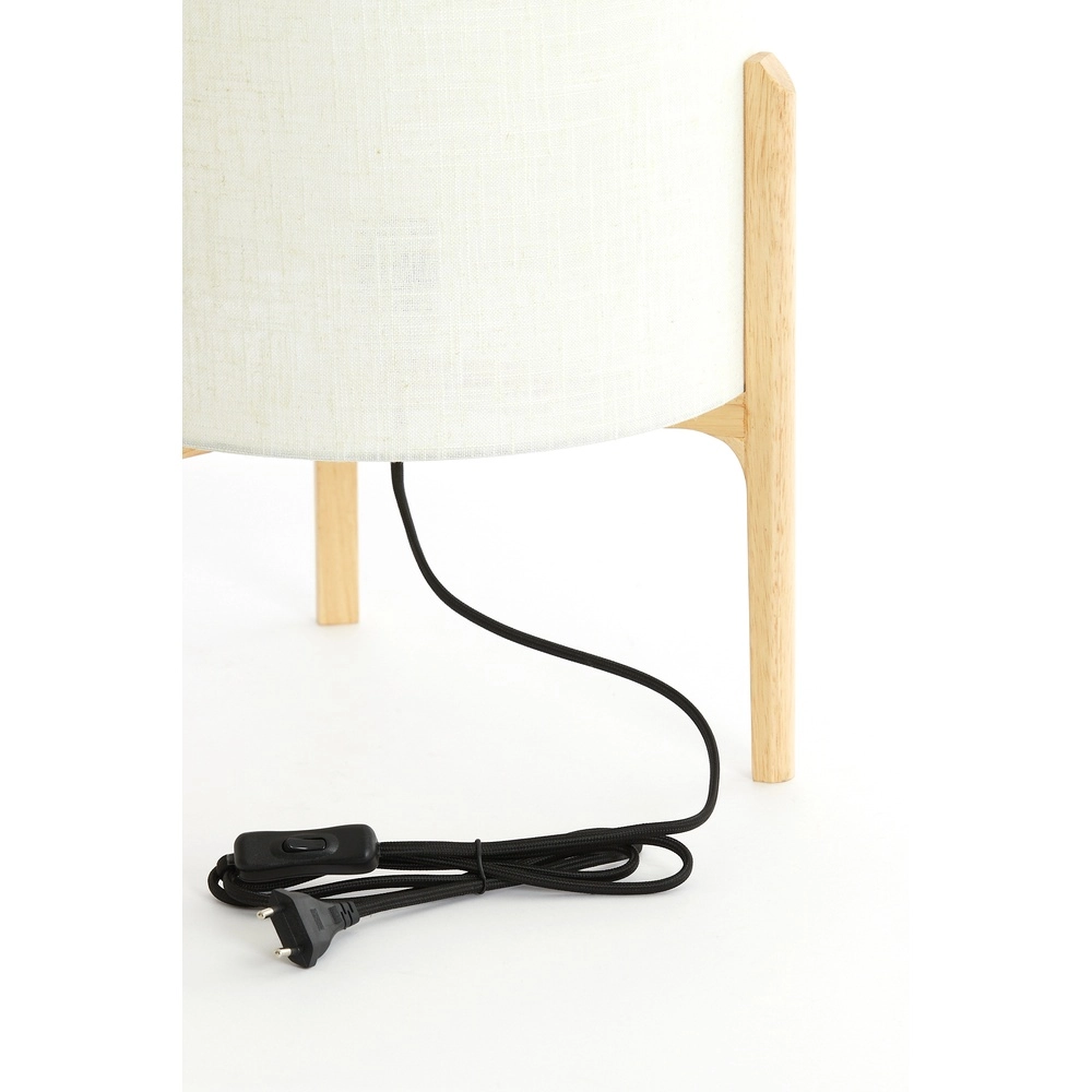 Table lamp Litto Ø 35cm - wood look with natural linen Light & Living 8717807792725