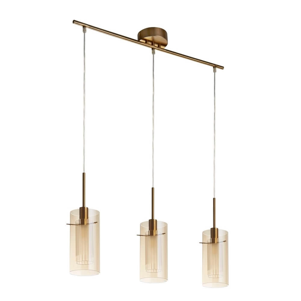3-light hanging lamp Duo 3 gold