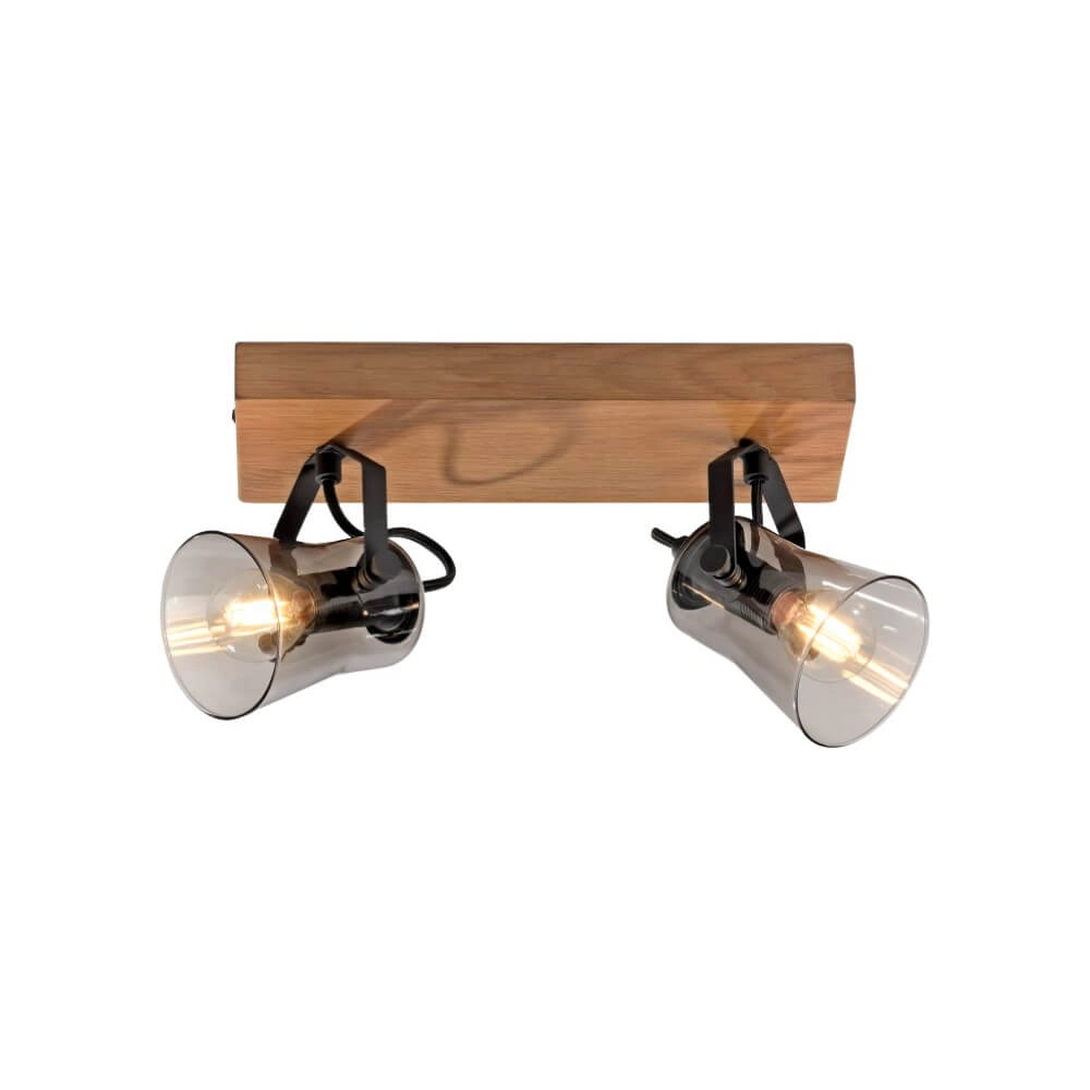 Ceiling lamp Green Langstrom wood 2-light Just Light 4043689994877