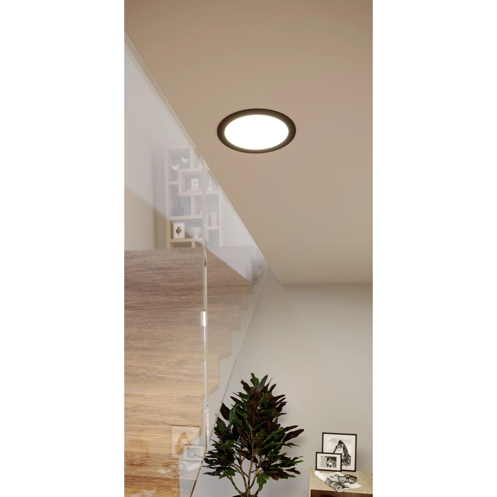IP44 recessed lamp Fueva 6-Z Zigbee - black - Ø 16.8cm Eglo 9008606330980