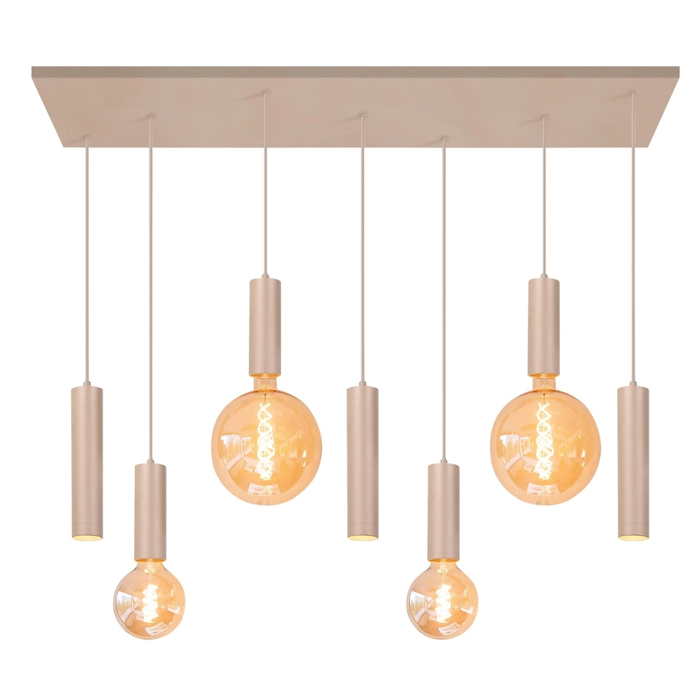 Design pendant lamp Locarno 7-light sand brown