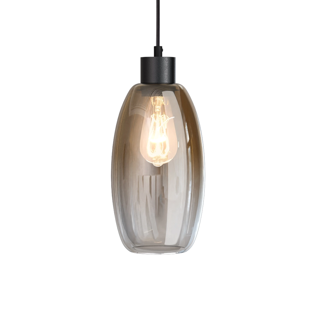 Glass pendant lamp Olive 3x Ø 15cm - black Masterlight 8718121393964