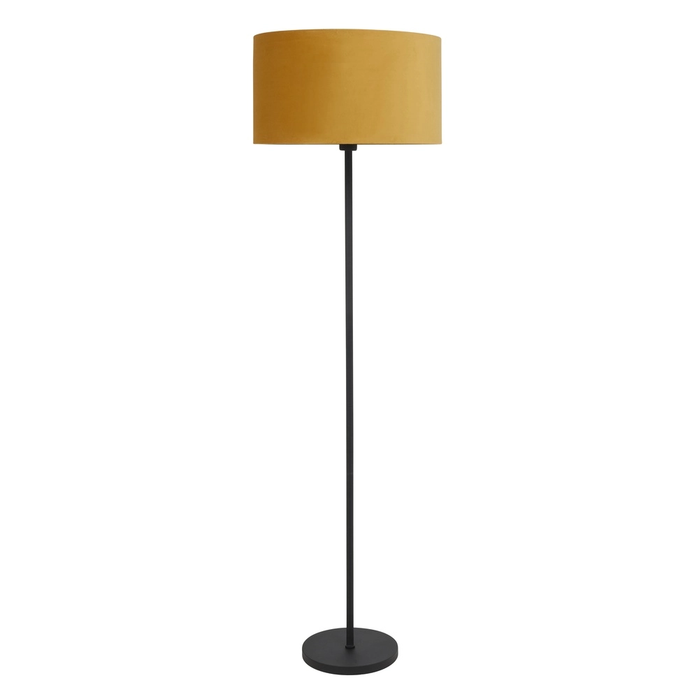 Floor lamp Project black with yellow shade Ø 45cm
