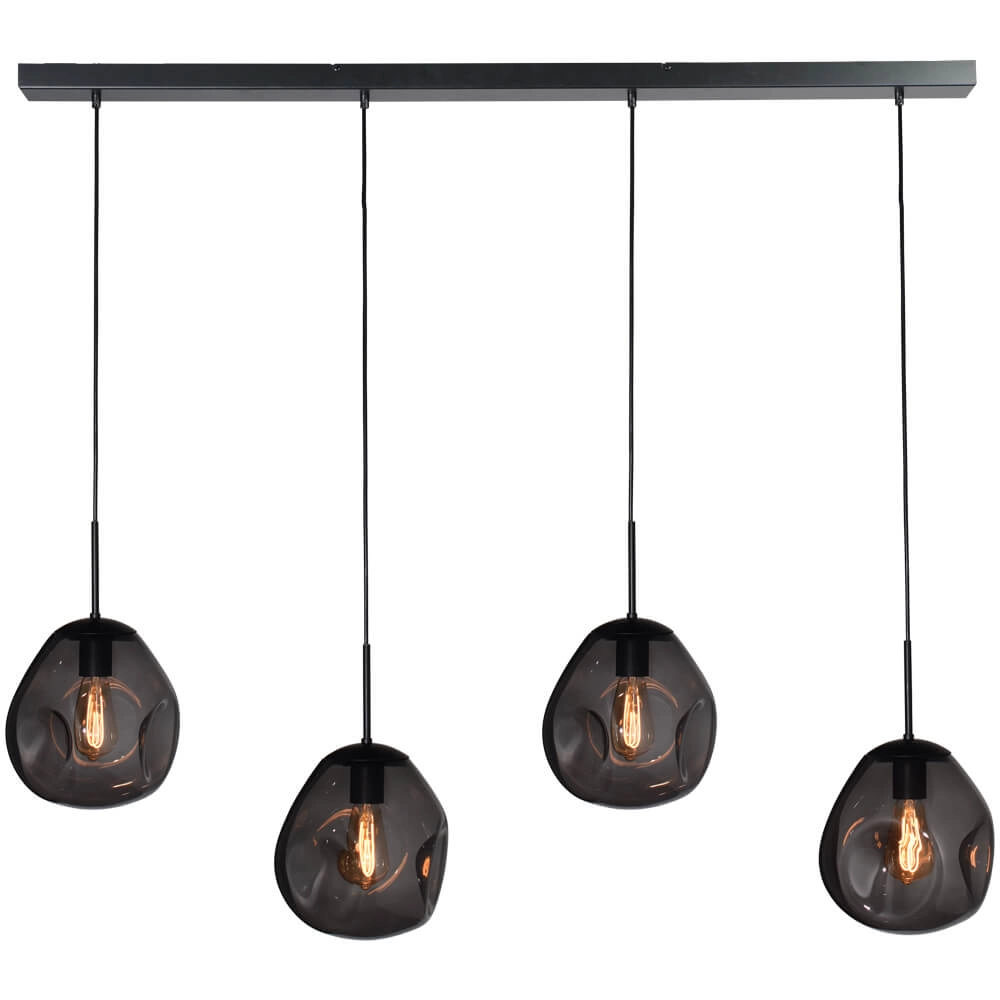 Hanging lamp Lava 4x smoke glass Ø 24cm