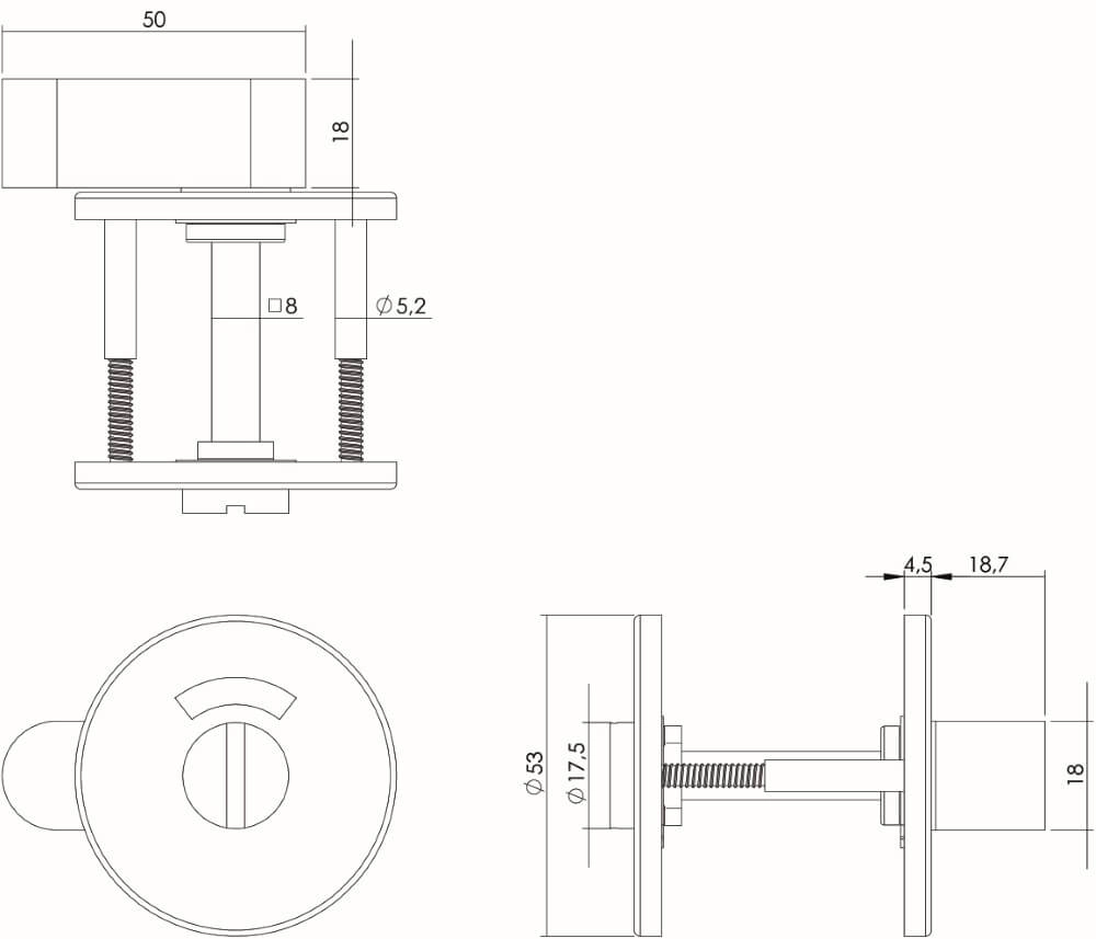 Toilet closure Tira round stainless steel flat 4mm Intersteel 8714186306413
